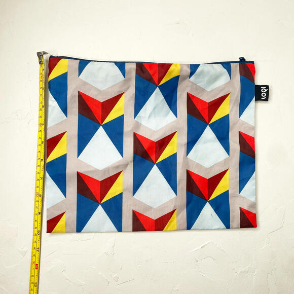 LOQI Set of 3 Colorful Geometric Patterned Pouches - Picture 3 of 7
